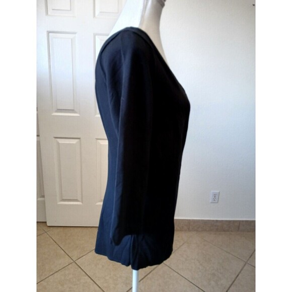Boden Black 3/4 Sleeve Casual Top V Neck Size US 10 Minimalist Capsule Basic - Picture 2 of 16